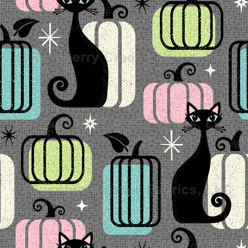 Retro Cats in a Pumpkin Patch studioxtine