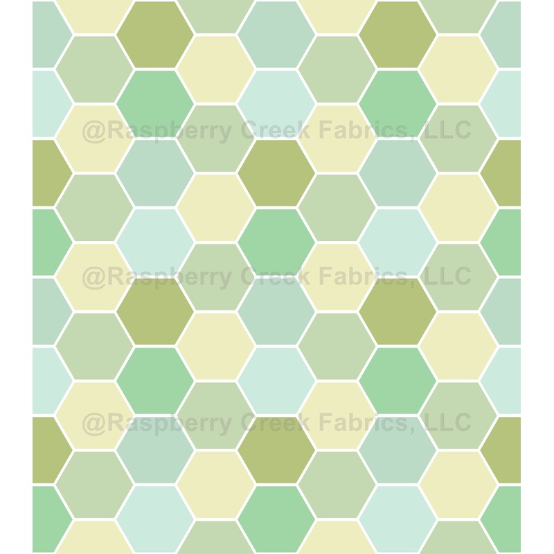 Colorful Honeycomb Pattern, Bee Comb, Hexagon, Green, Yellow