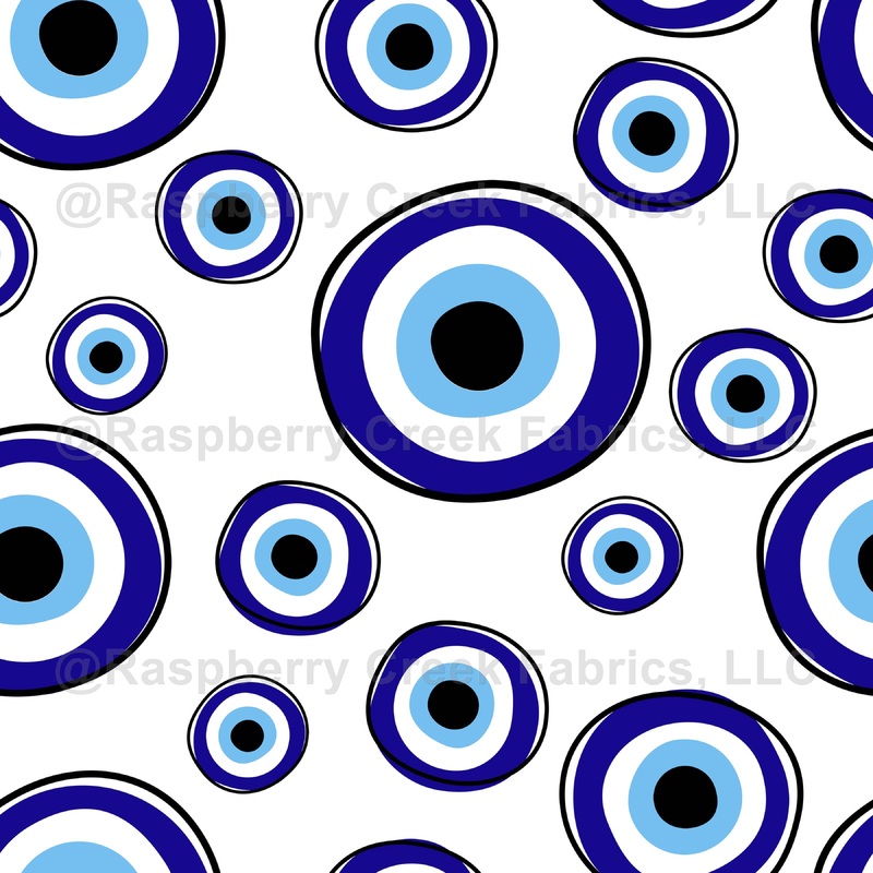 Evil Eye Pattern, Greek Eye, Turkish Eye, Nazar, Mati, Hamsa, Black, Blue
