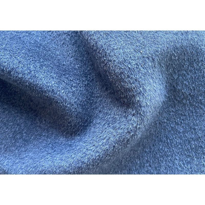 High-End Lobelia Blue Wool & Alpaca Blend Coating (Made in Italy)