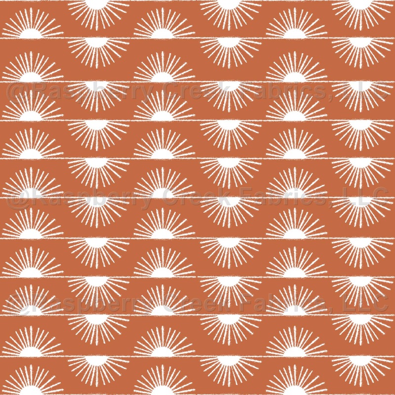 Minimal Sunrise Rays Pattern in Terracotta