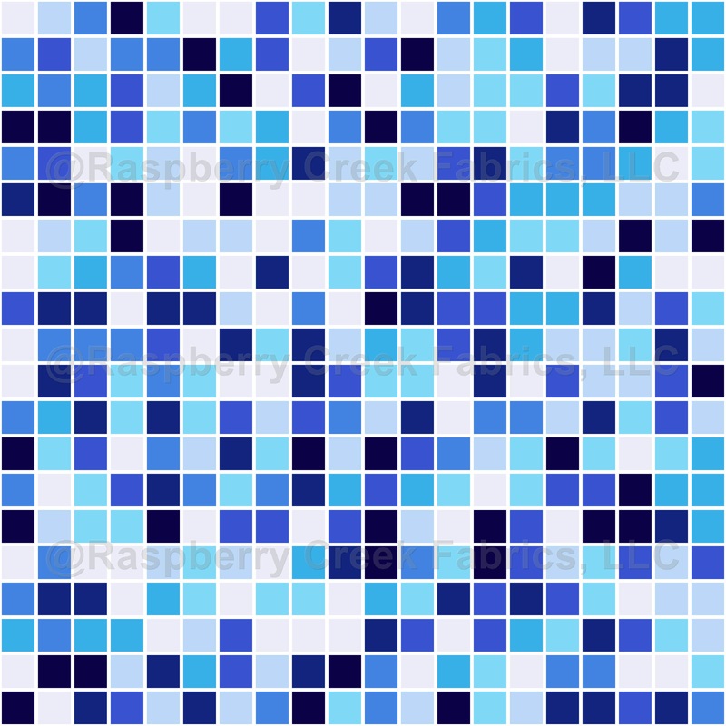 Pool Tiles, Blue Mosaic Tiles, Geometric Pattern