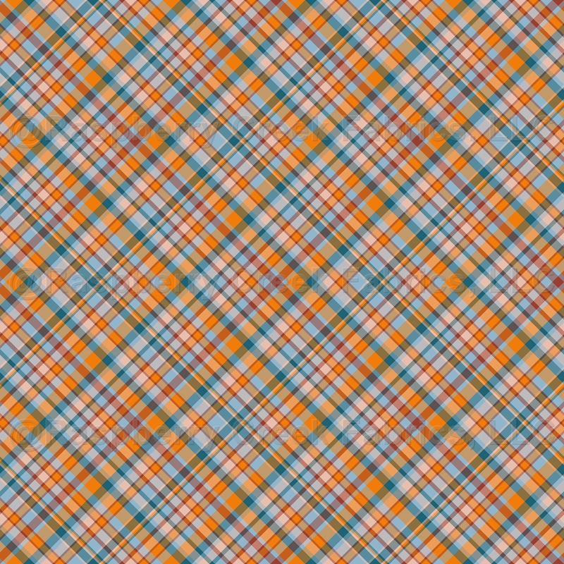 Red Blue Orange Sand Diagonal Plaid
