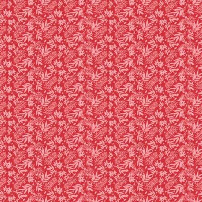 Riley Blake Floral Gardens Leaves Red C14365R-RED