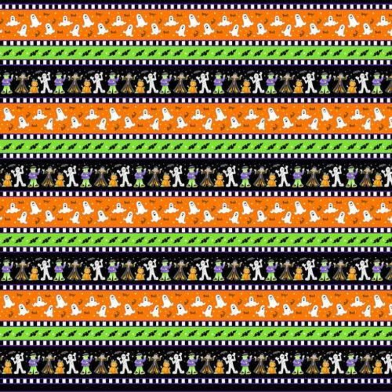 Striped Halloween fabric Glow In the Dark