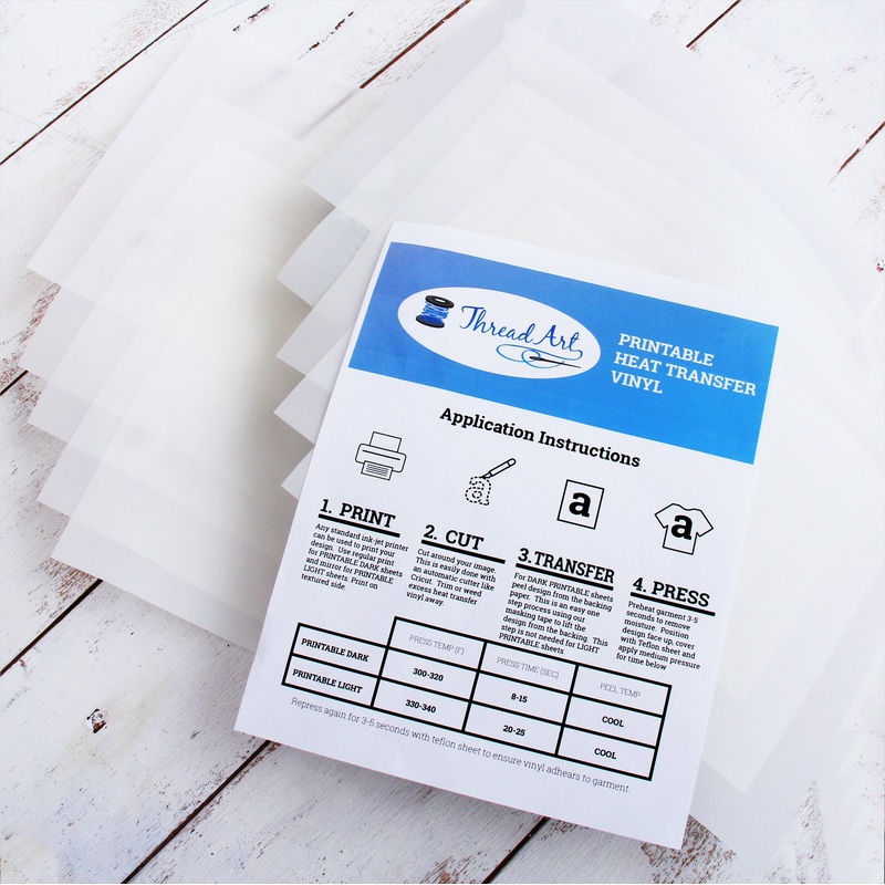 10 Inkjet Printable Heat Transfer Sheets for Light Colored Fabrics - 8.25"x11.75" Sheets