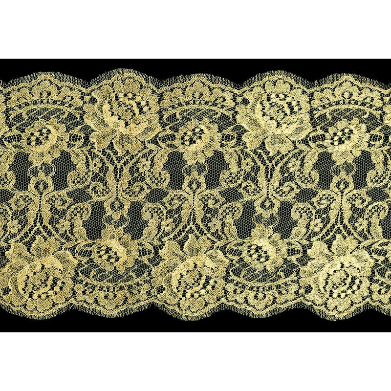 10" Rose Garden Metallic Gold Chantilly Lace (Made in France)