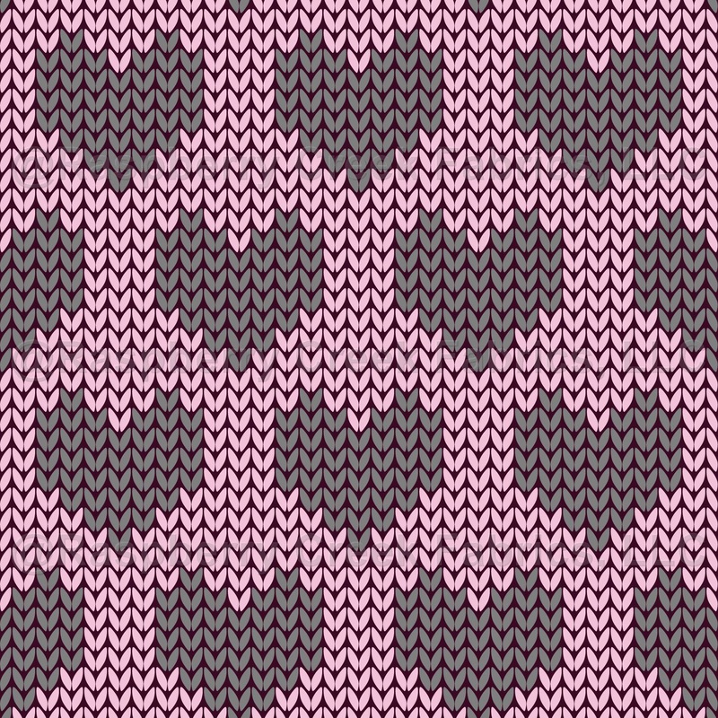 Faux Knitted Wool Hearts Hygge Nordic Warm Grandpa Style Grey on Pink