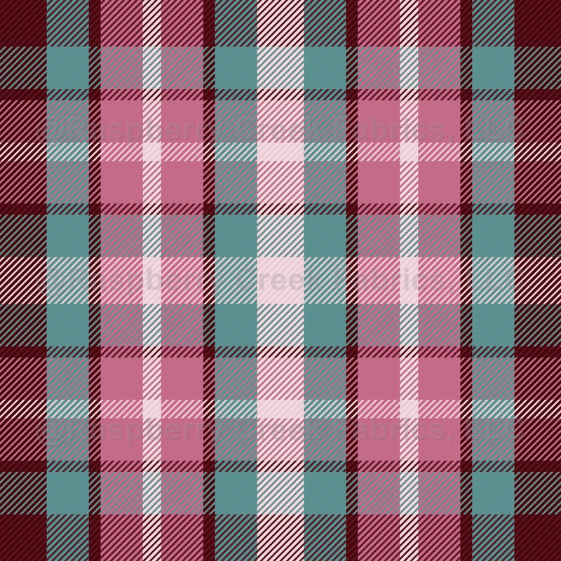 Pink Teal & Burgundy Tartan Plaid Pattern with Classic Checks