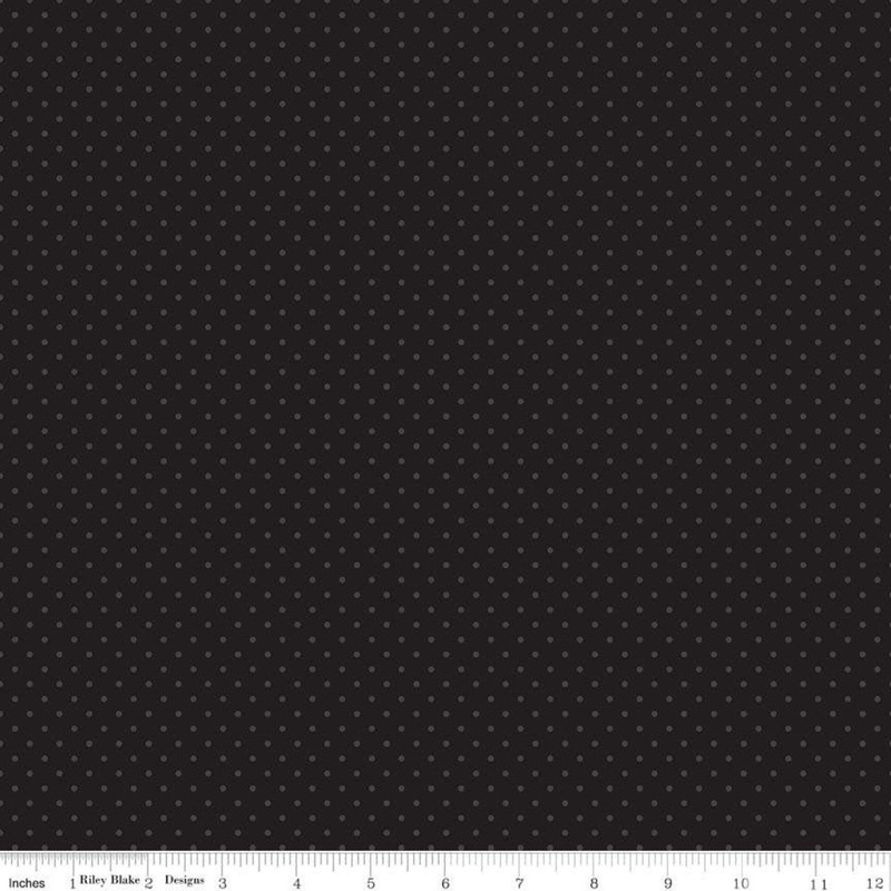 Swiss Dot Tone On Tone Black - Riley Blake Cotton Fabric