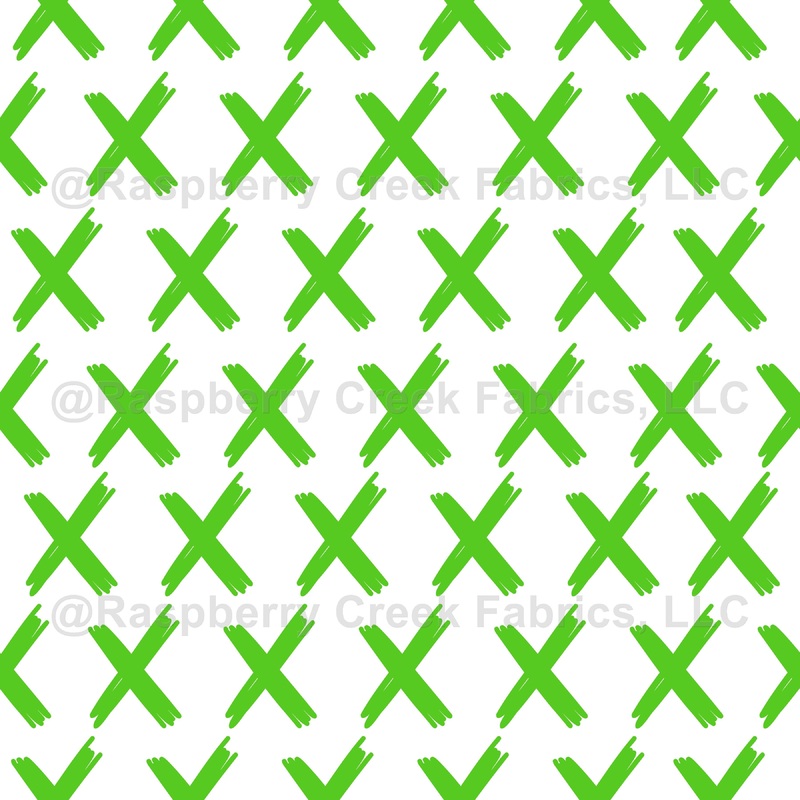 X's Allover - Grass Green on White - large