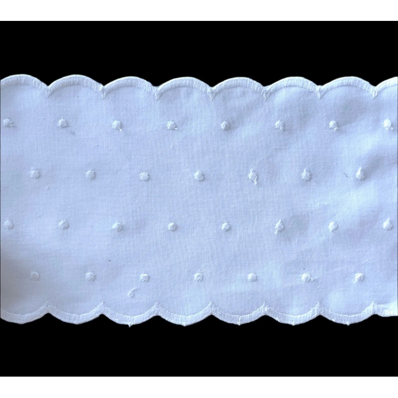 4 7/8" Swiss Dots Cotton Eyelet Trim (Made in Switzerland)