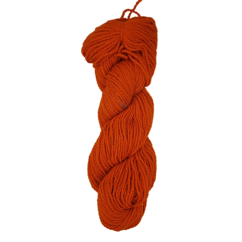 ISLAND WOOL - BRIGHT ORANGE - 2 Ply Worsted Yarn 100% Wool 100gr