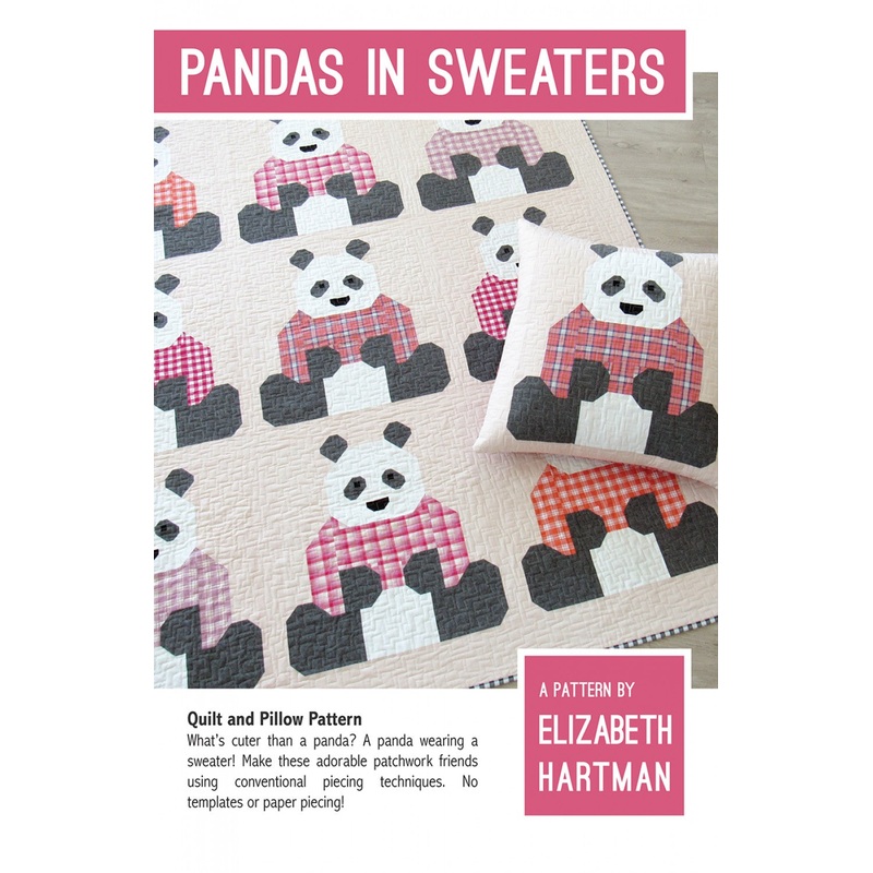 Pandas in Sweaters Quilt Pattern by Elizabeth Hartman