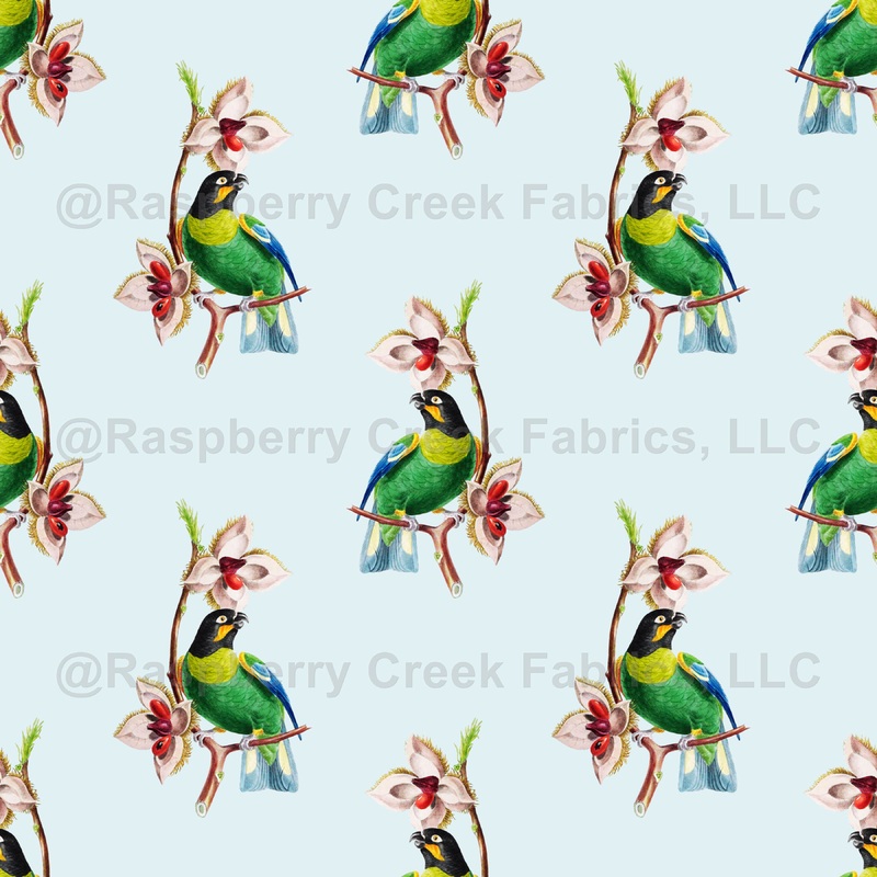 Pattern Of Parrots, Tree Branch, Barraband's Parrot, Orange-cheeked Parrot