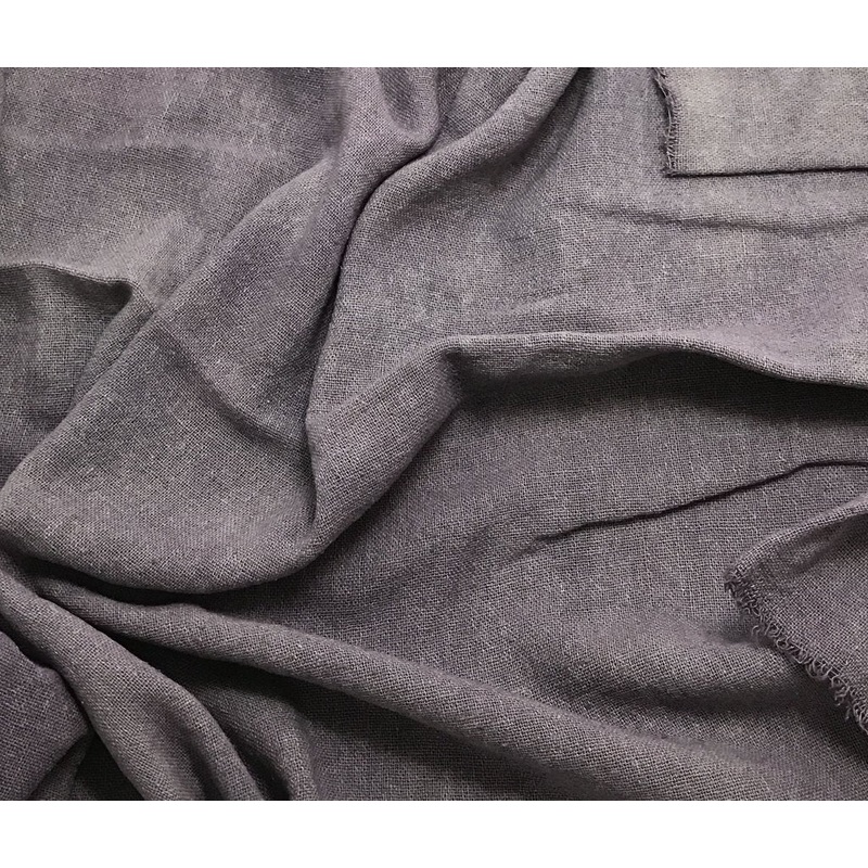 Pearl Gray - Hand Dyed Squares Weave Silk Noil