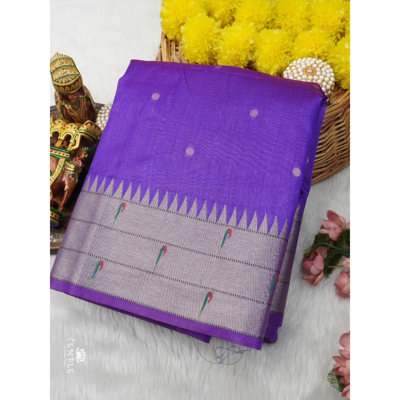 Chanderi Silk Saree with Paithani weaving | TTDS2815