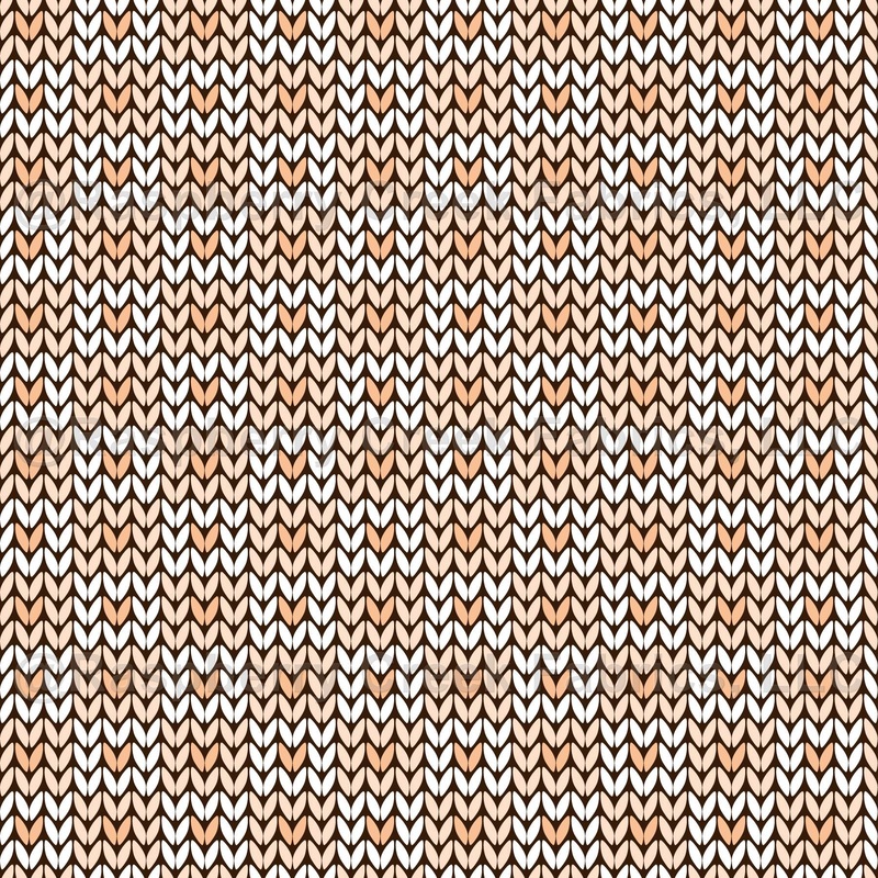 Faux Knitted Wool Comforting Country Warm Nordic Hygge Style Hearts Orange Checks White Peach