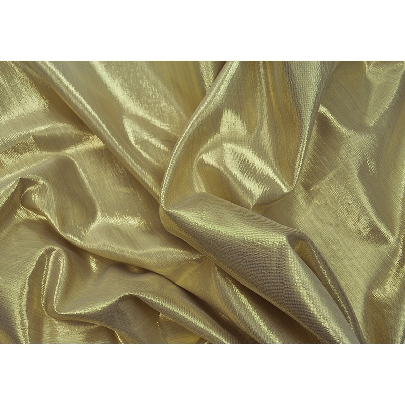 Featherweight Gleaming Gold Metallic Silk Mock Lam