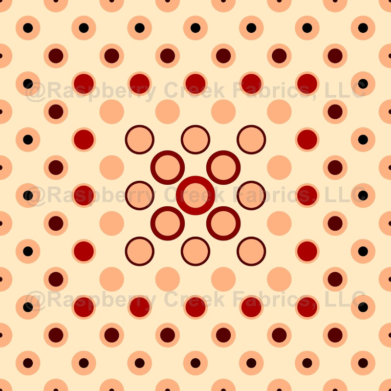 Pattern Of Circles, Dotted Pattern, Retro, Brown Cream Red and Beige