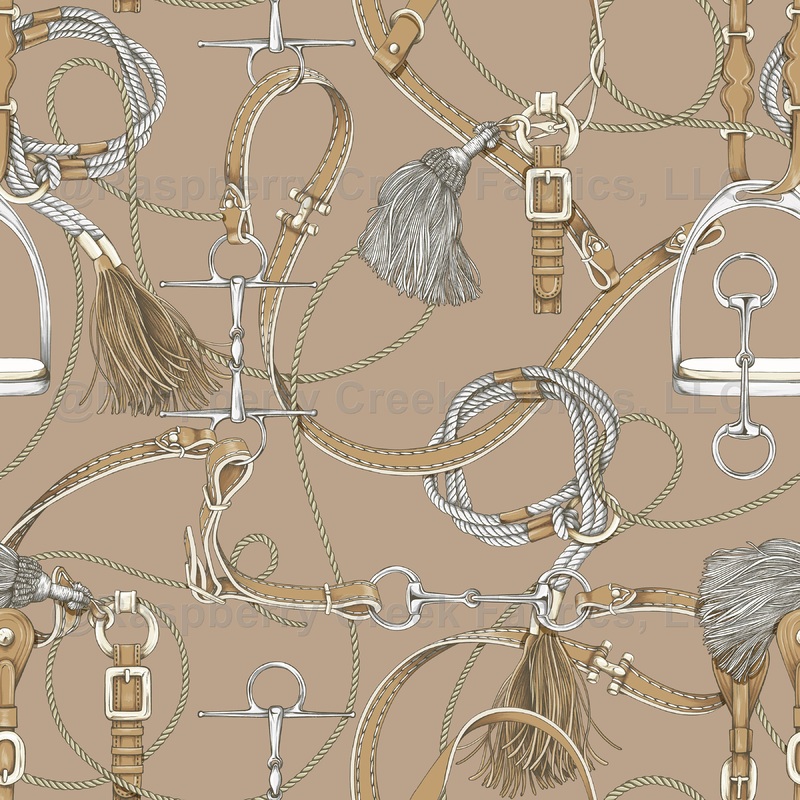 Rider Chic - Taupe with Light Brown Tack Fabric