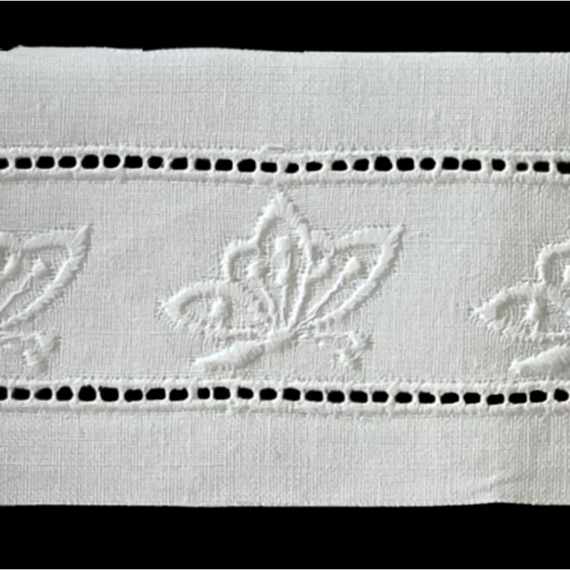 7/8" Butterflies White Cotton Eyelet Trim (Made in Switzerland)