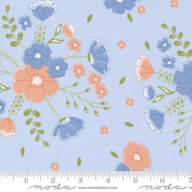 Peachy Keen-Moonlit Meadow Florals-Light Blue
