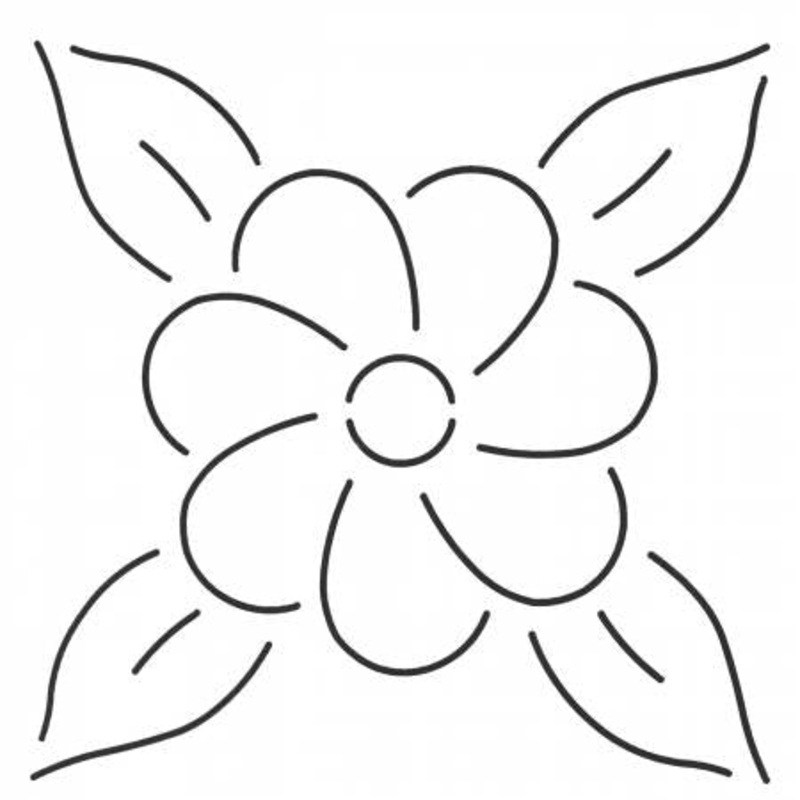 Quilt Stencil Floral Design 6in