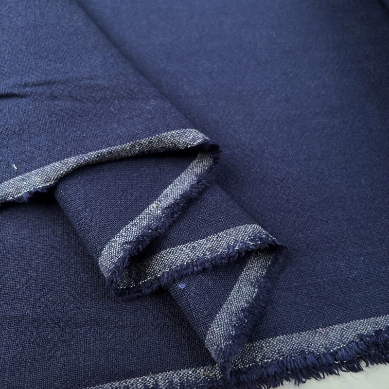 Remnant - Stone Washed Linen - Navy (1.25m)