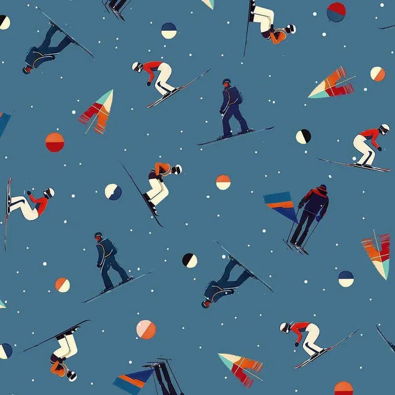 SALE - P&B Textiles - Timeless Trails - Tossed Skiers