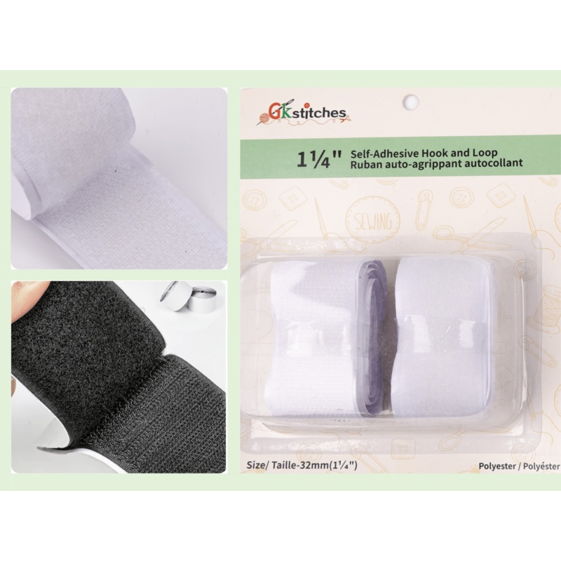 Self Adhesive Hook & Loop 32mm Black