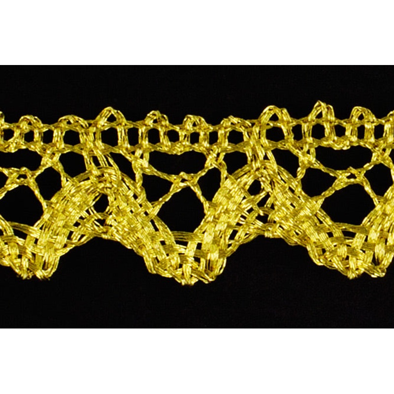 1/2" Brilliant Gold Metallic Crochet Lace (Made in England)