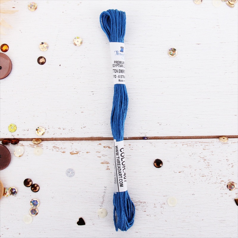 Blue Premium Cotton Embroidery Floss - Six Strand Thread - No. 407