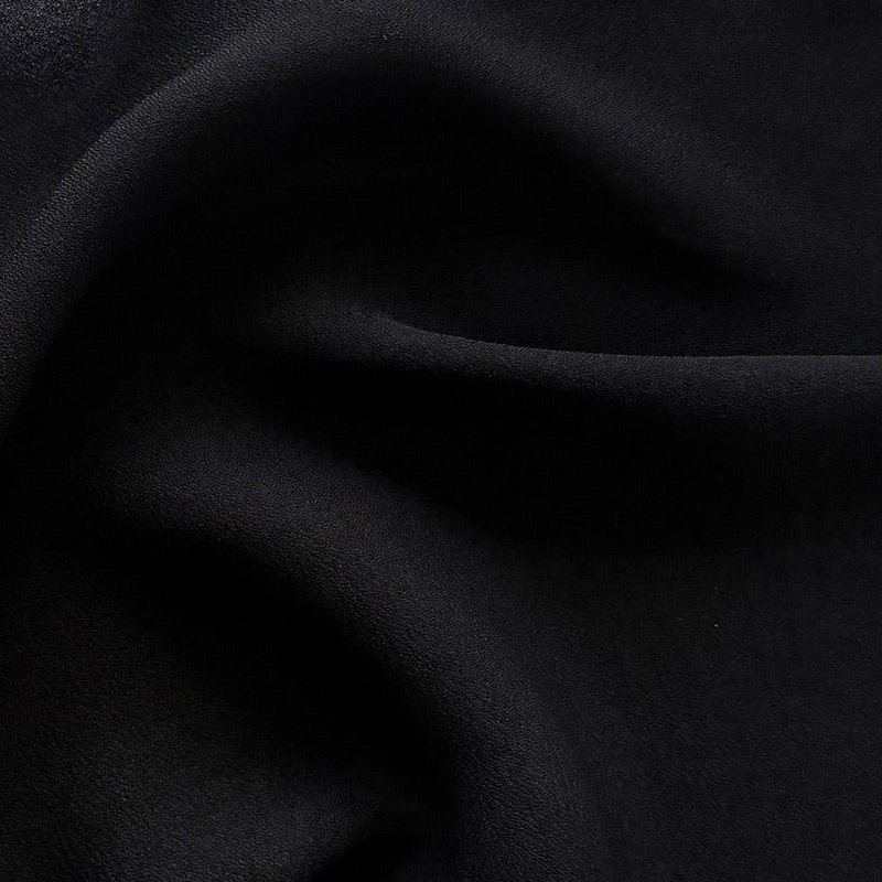 Couture Timeless Obsidian Black Silk Crepe (Made in Italy)