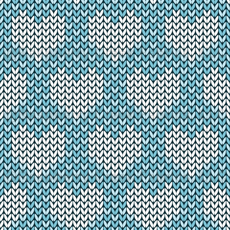 Faux Knitted Wool Hearts Hygge Nordic Warm Grandpa Style White on Seabreeze Blue