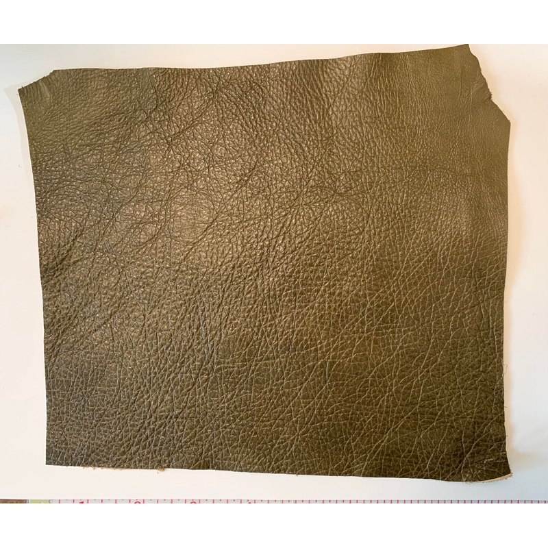 SALE #1 7"x8" - Olive GREEN Cow Hide Leather Piece
