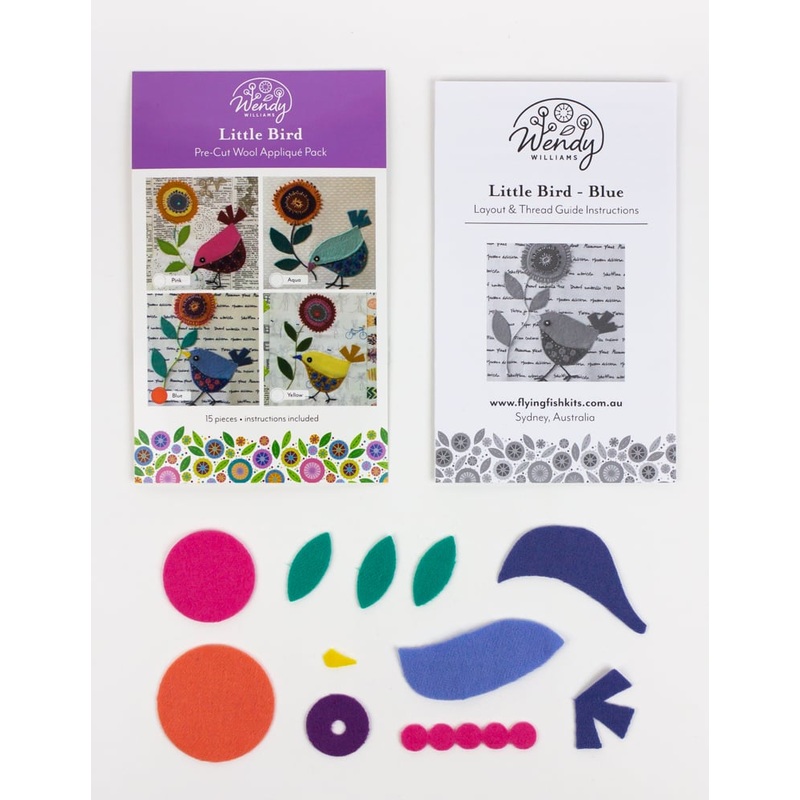 Wendy Williams Pre-Cut Wool Kits Little Bird - Blue