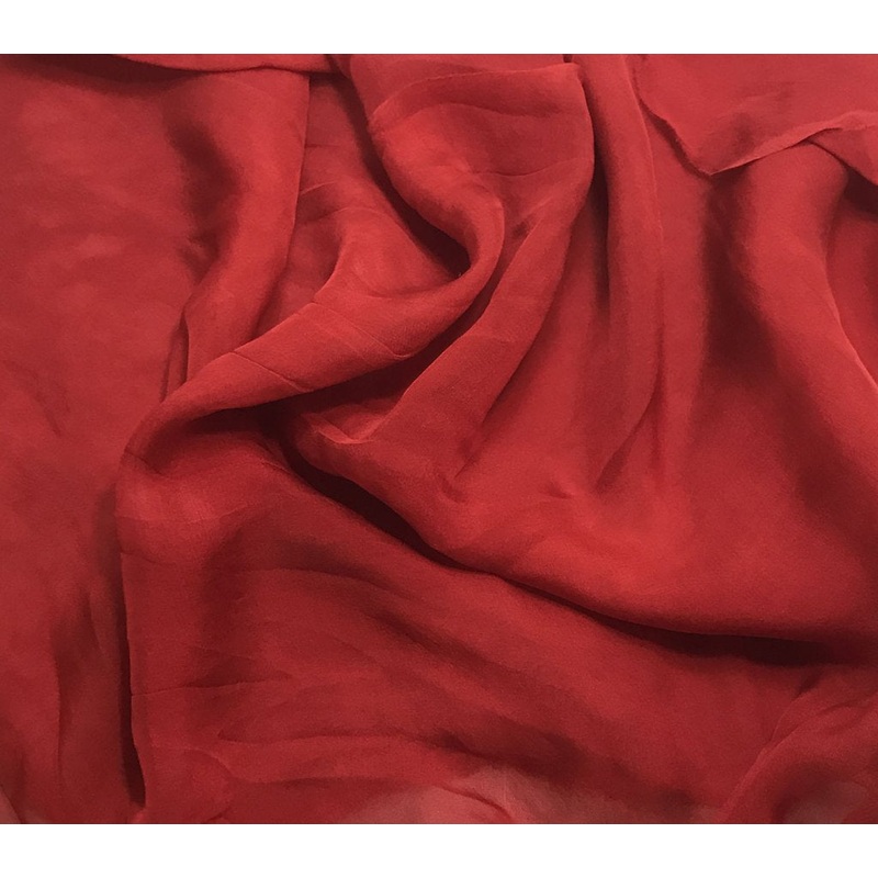 Scarlet Red - Hand Dyed Soft Silk Organza
