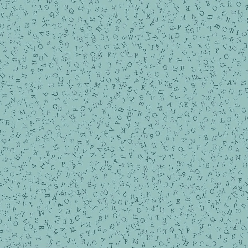 Stof Fabrics Quilters Coordinates Letters in Teal