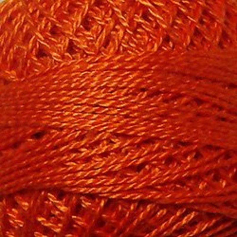 Valdani Solid Pearl Cotton Ball Colour 073 Peach Orange Dark