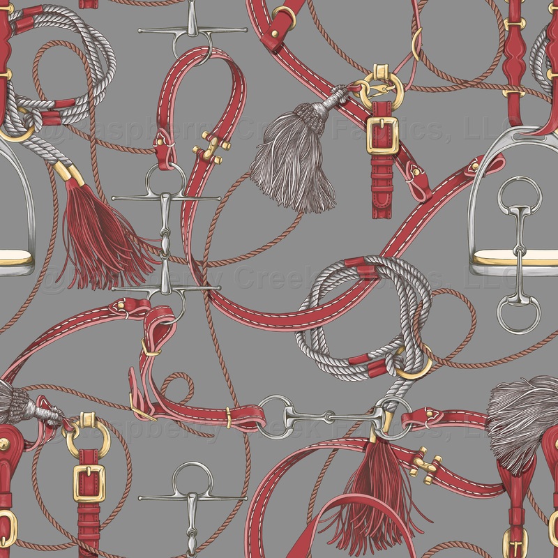 Rider Chic - Pale Grey with Red Tack