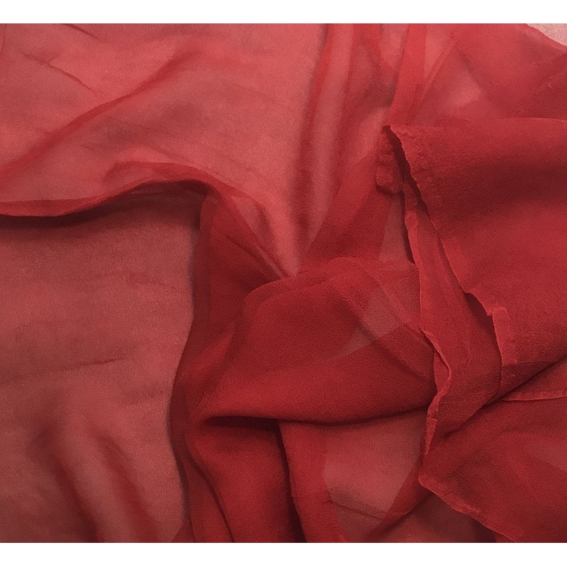 Scarlet Red - 3mm Hand Dyed Silk Gauze Chiffon