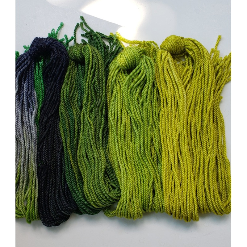 Back Country - ROCKY FIELDS - CUT STRANDS PACKAGE - OOAK Hand Dyed Chunky Yarn 4 ounces/125g