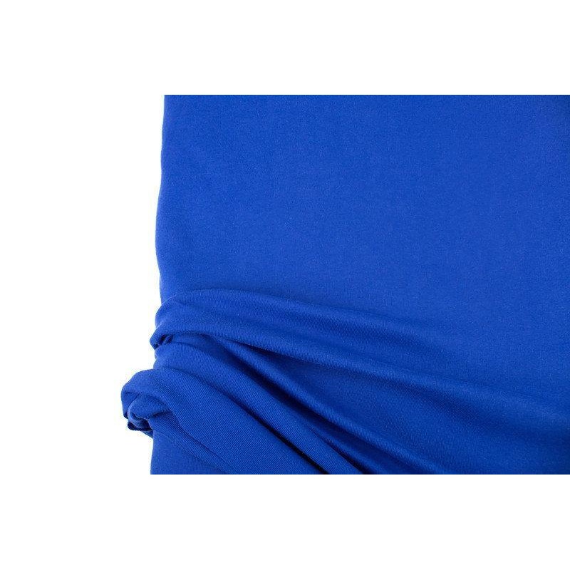 Blue Cotton Spandex Fine Rib Knit Jersey Fabric by the yard