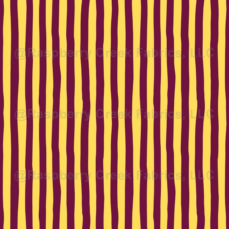 Yellow & Dark Pink Wonky Stripes