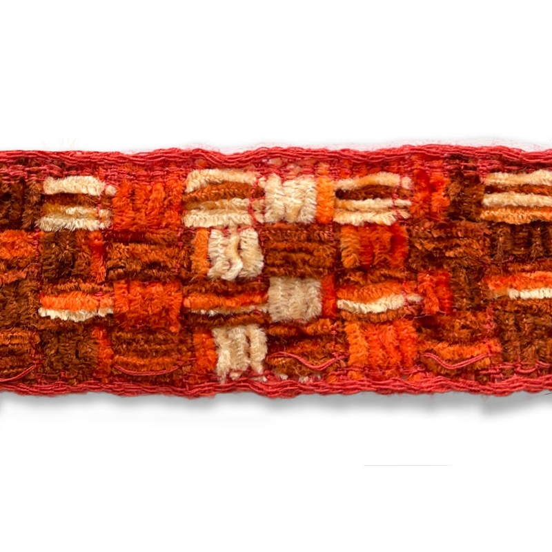 1 3/4" Rusted Orange Checkerboard Chenille Trim