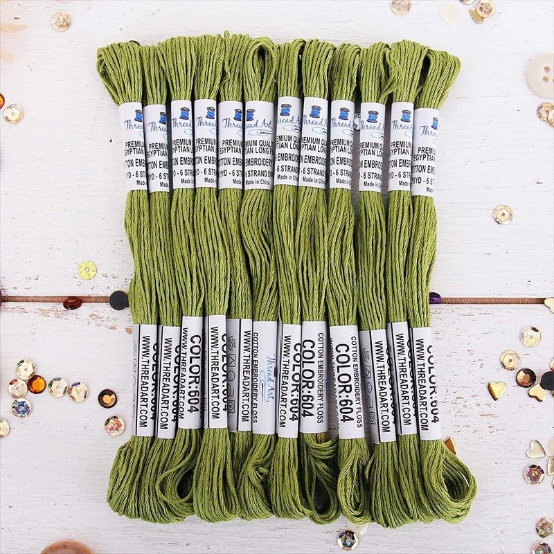 Avocado Premium Cotton Embroidery Floss - Box of 12 - Six Strand Thread - No. 604