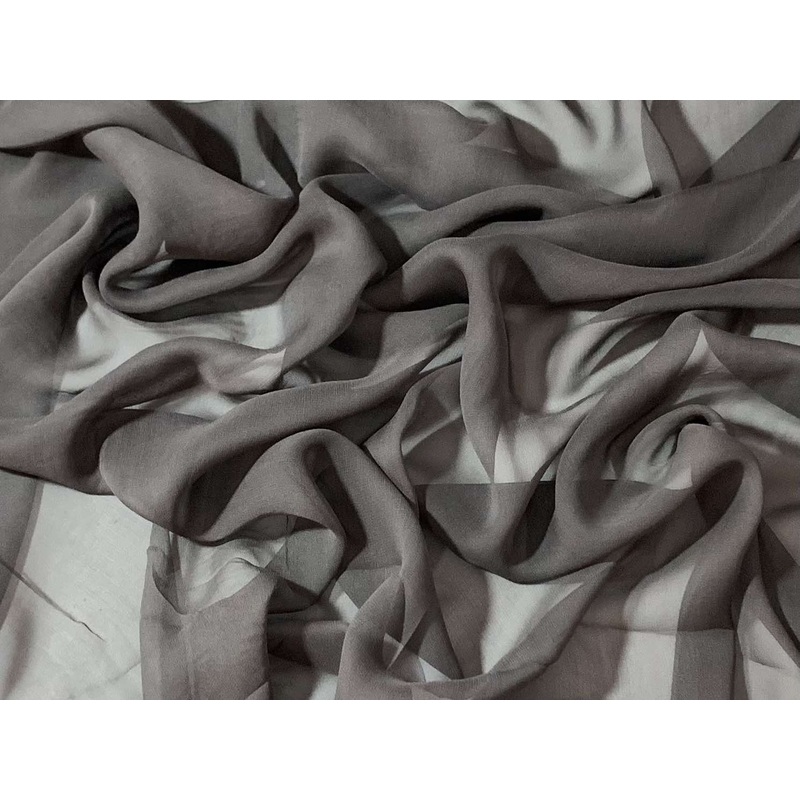 Smokey Gray - 8mm Silk Chiffon Fabric