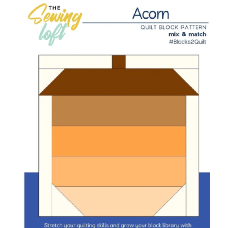 Acorn Quilt Block-12" or 6" blocks