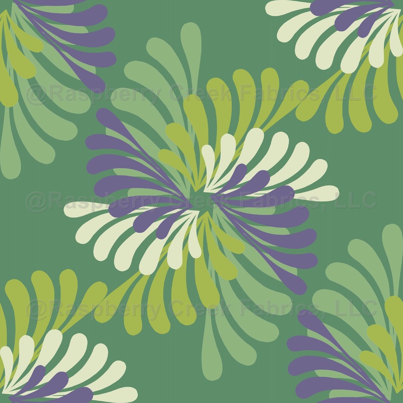 Petal Bloom on Dark Green Wallpaper